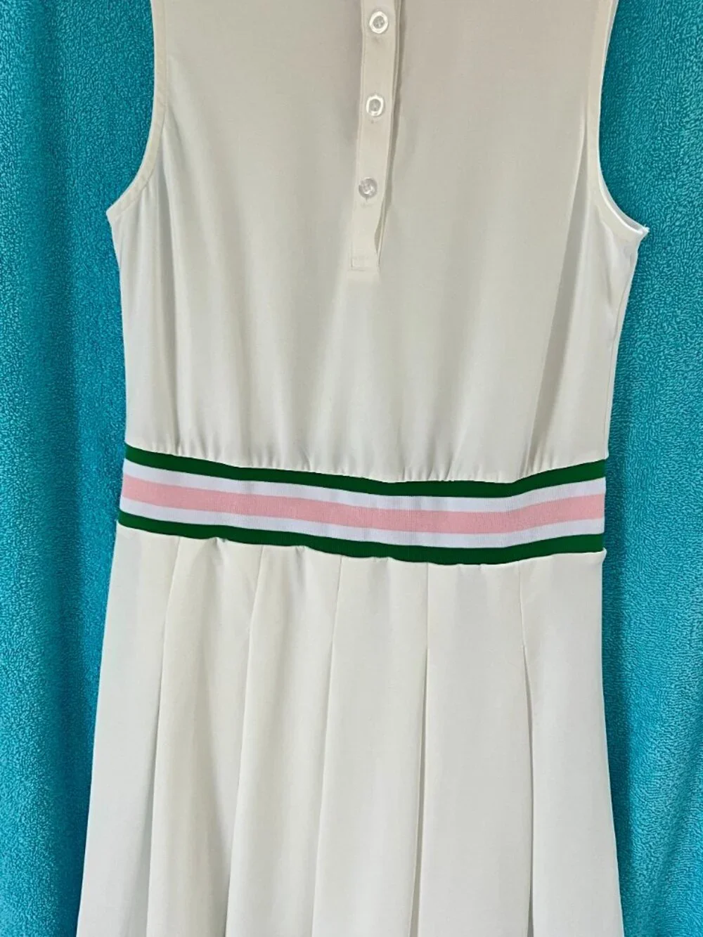 WBQ White Tennis Dress w/ Shorts | Pleated - Picture 3 of 9